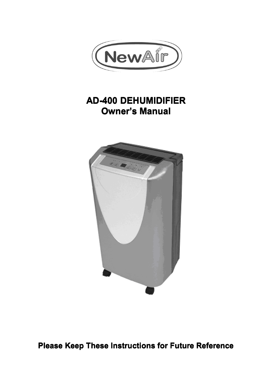 NewAir AD-400 User Manual | 12 pages