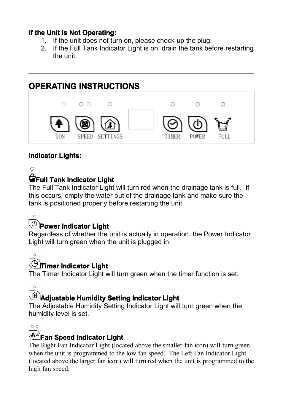 Operating | NewAir AD-400 User Manual | Page 5 / 12