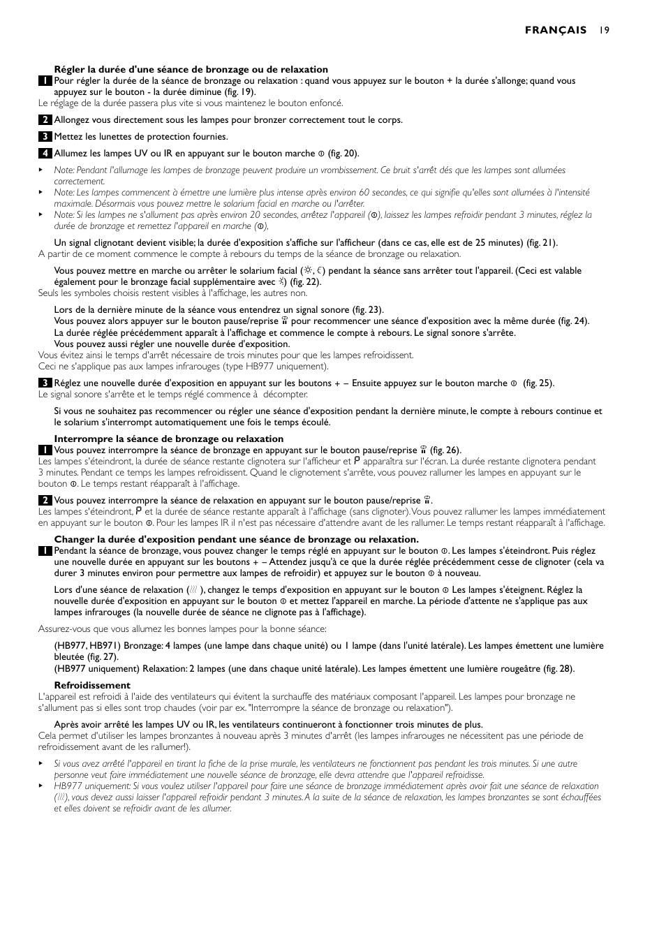 Philips Zusammenklappbarer Ganzkörperbräuner User Manual | Page 19 / 72
