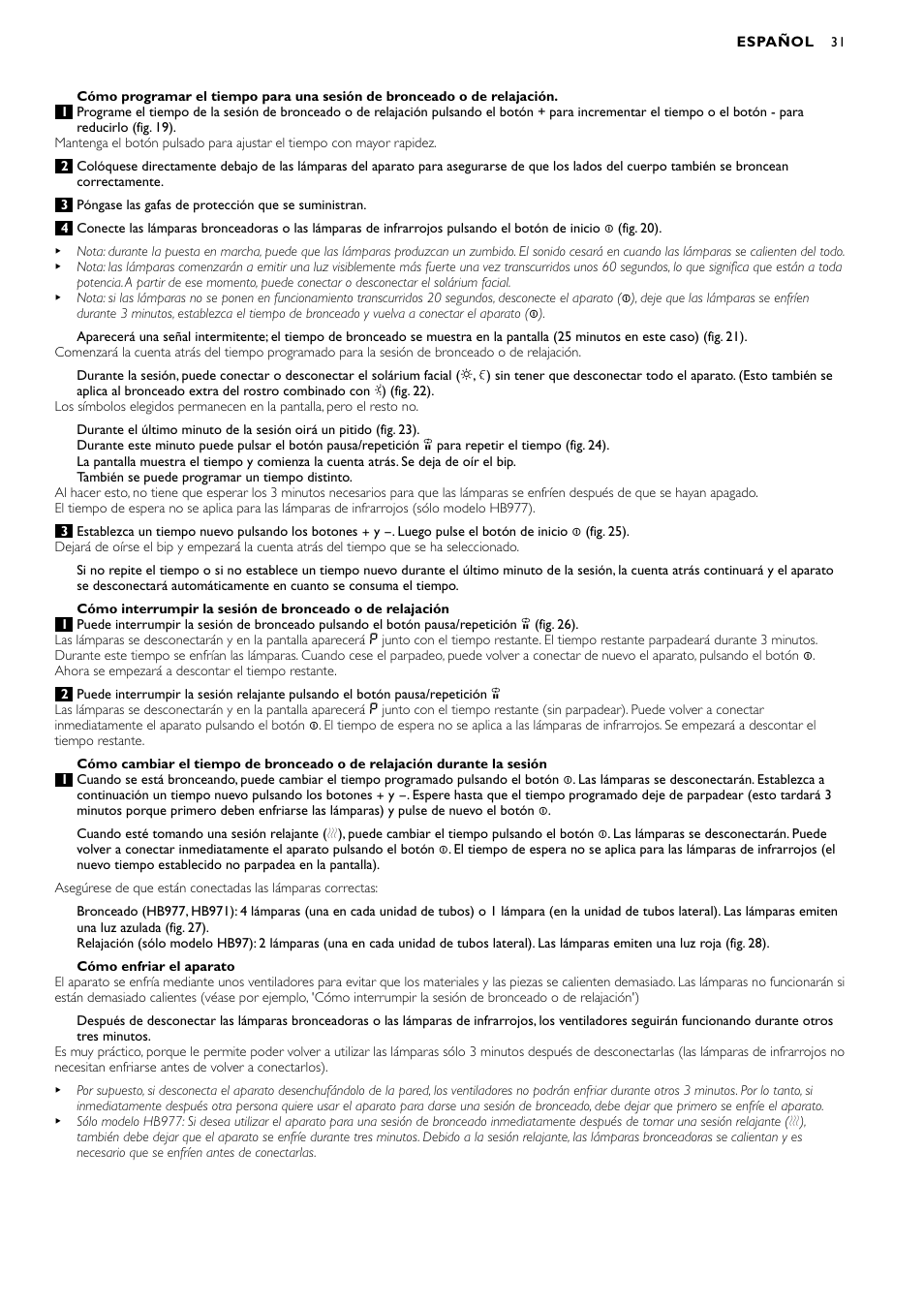 Philips Zusammenklappbarer Ganzkörperbräuner User Manual | Page 31 / 72