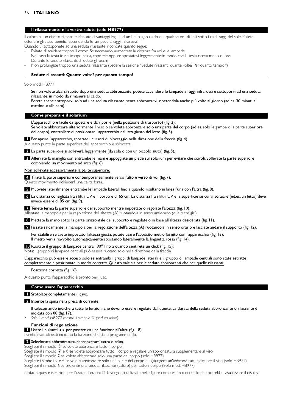 Philips Zusammenklappbarer Ganzkörperbräuner User Manual | Page 36 / 72