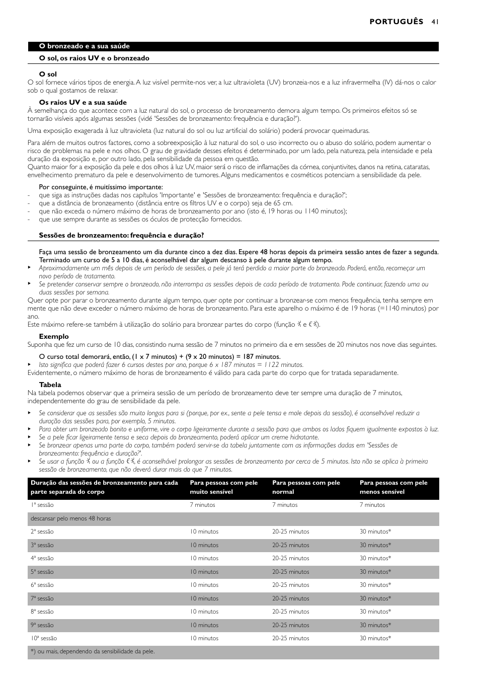 Philips Zusammenklappbarer Ganzkörperbräuner User Manual | Page 41 / 72