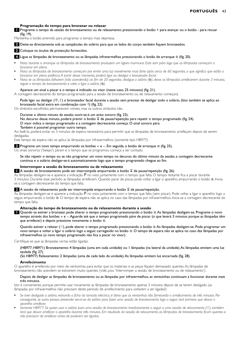 Philips Zusammenklappbarer Ganzkörperbräuner User Manual | Page 43 / 72