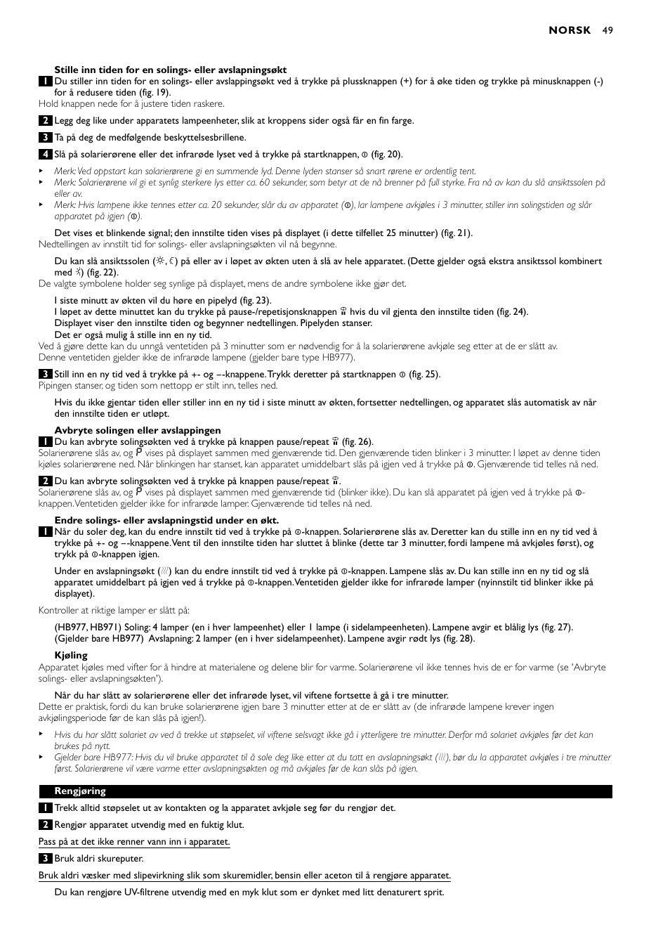 Philips Zusammenklappbarer Ganzkörperbräuner User Manual | Page 49 / 72