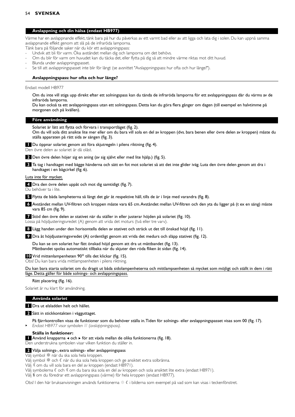 Philips Zusammenklappbarer Ganzkörperbräuner User Manual | Page 54 / 72