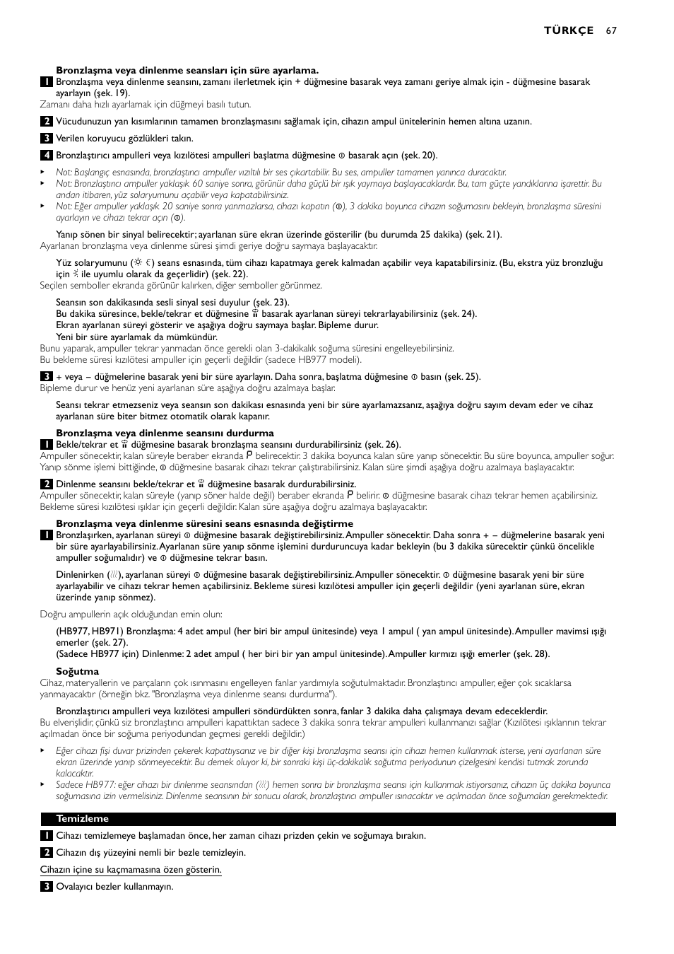 Philips Zusammenklappbarer Ganzkörperbräuner User Manual | Page 67 / 72