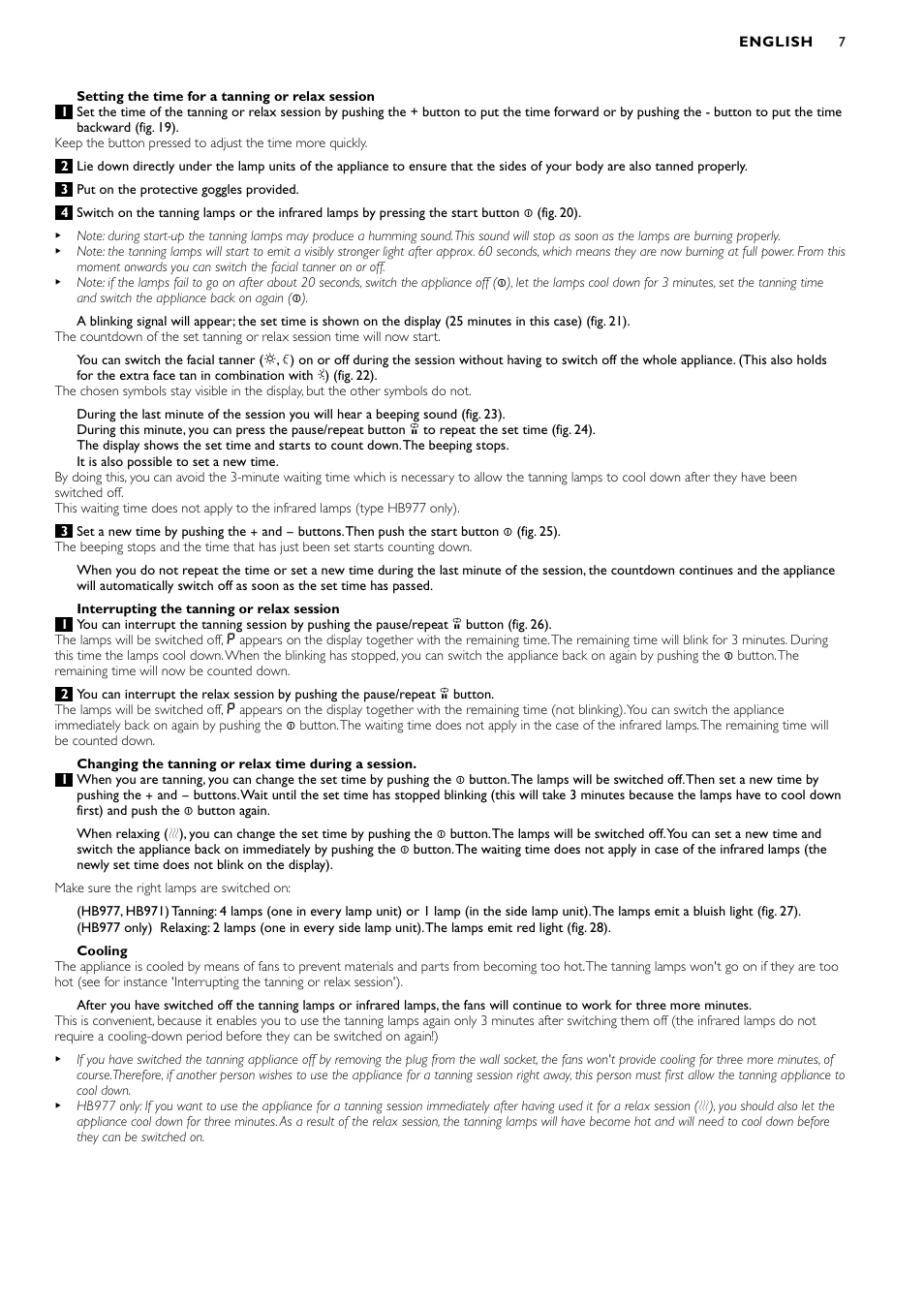 Philips Zusammenklappbarer Ganzkörperbräuner User Manual | Page 7 / 72