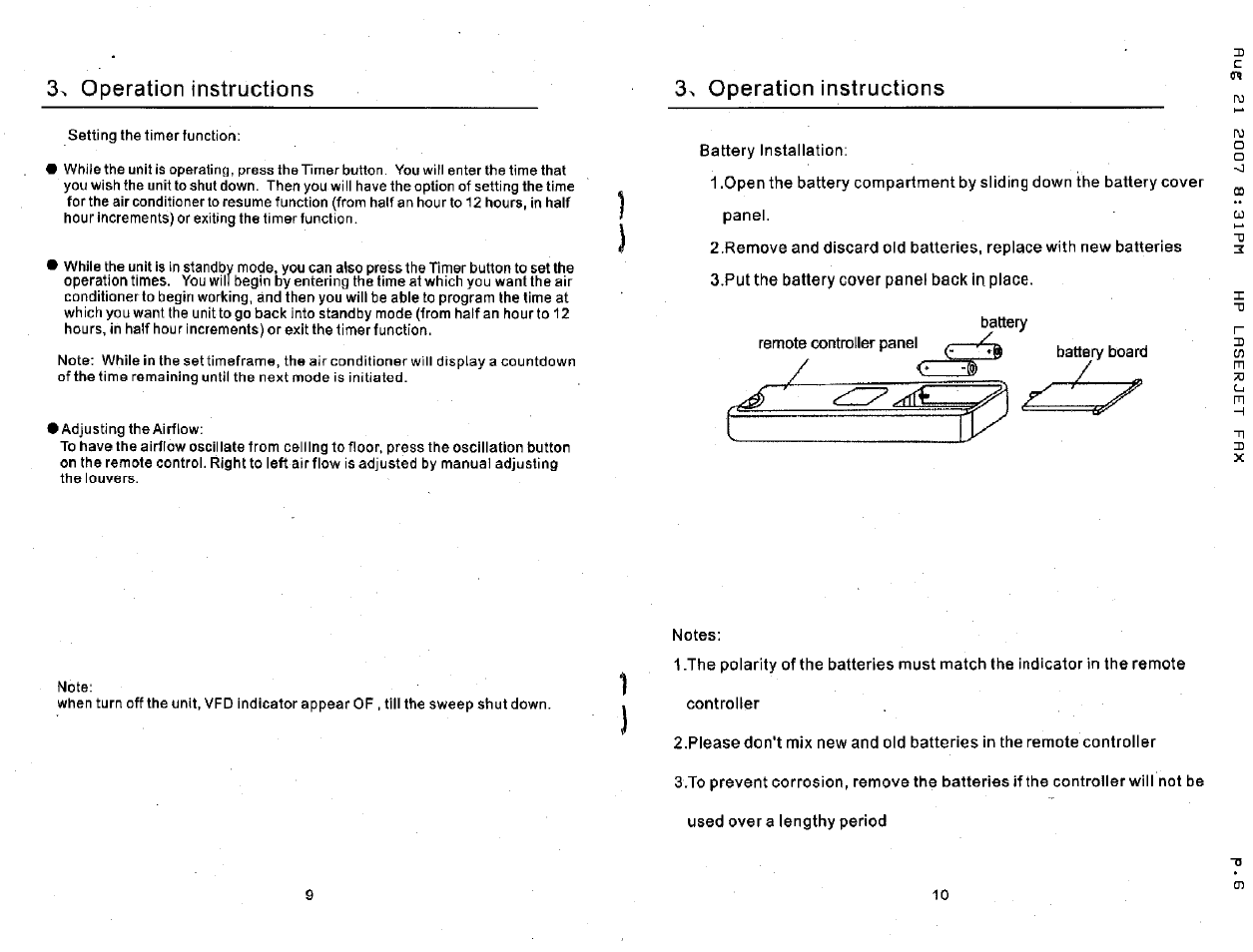 Operation instructions, 3, operation instructions | NewAir ACP-1000E User Manual | Page 6 / 10