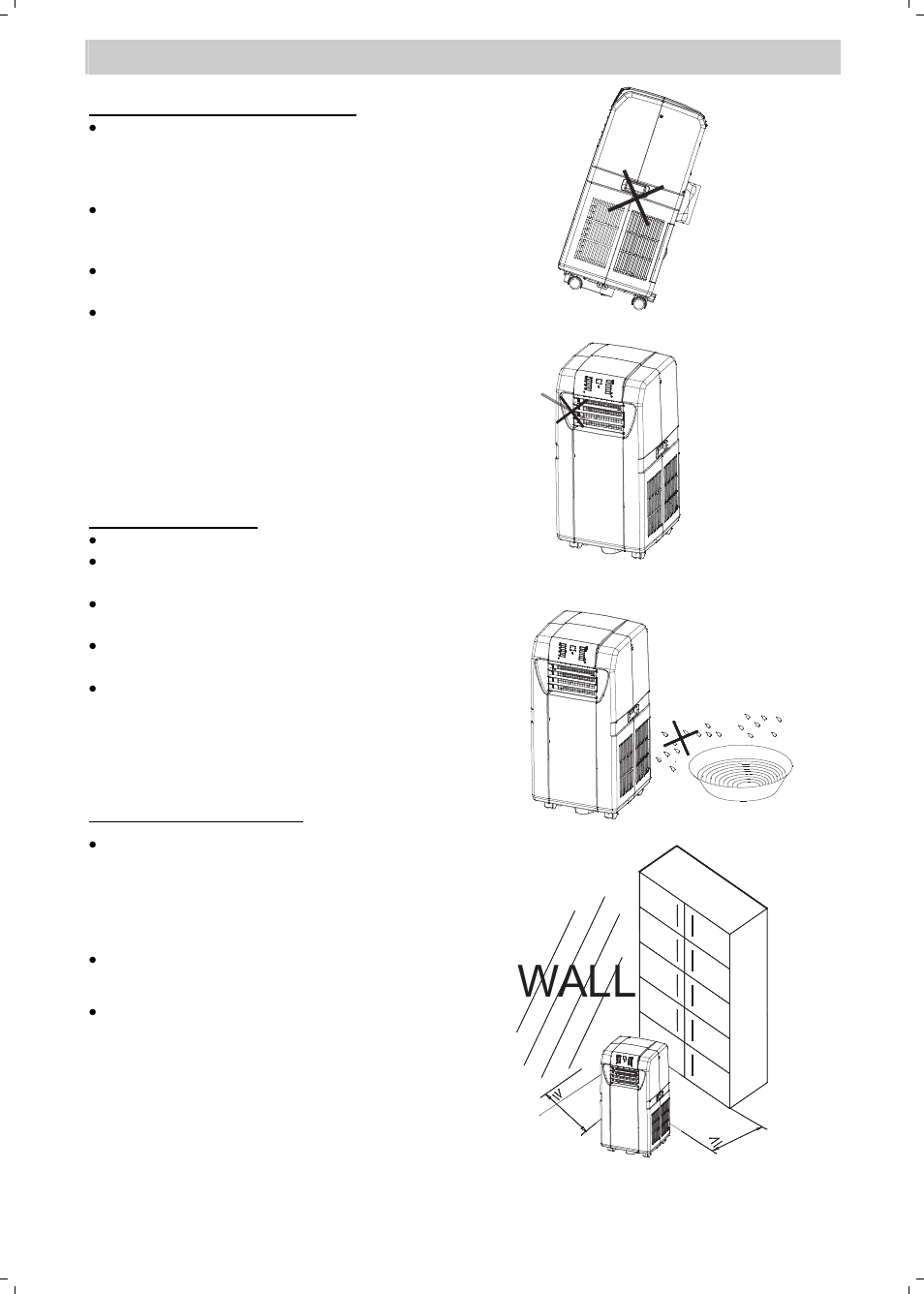 Wall, Before use | NewAir AC12000E User Manual | Page 2 / 15
