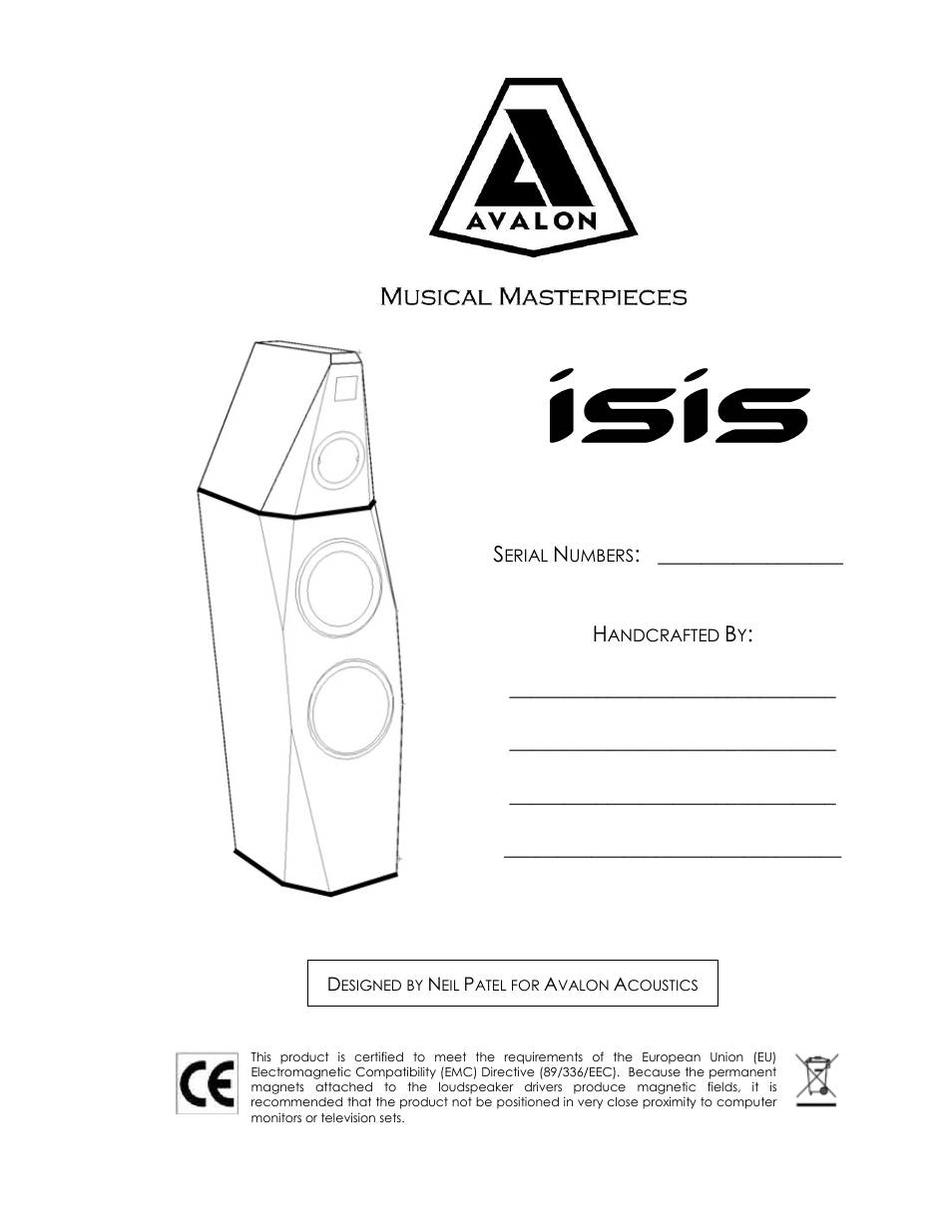 Avalon Acoustics Isis User Manual | 44 pages