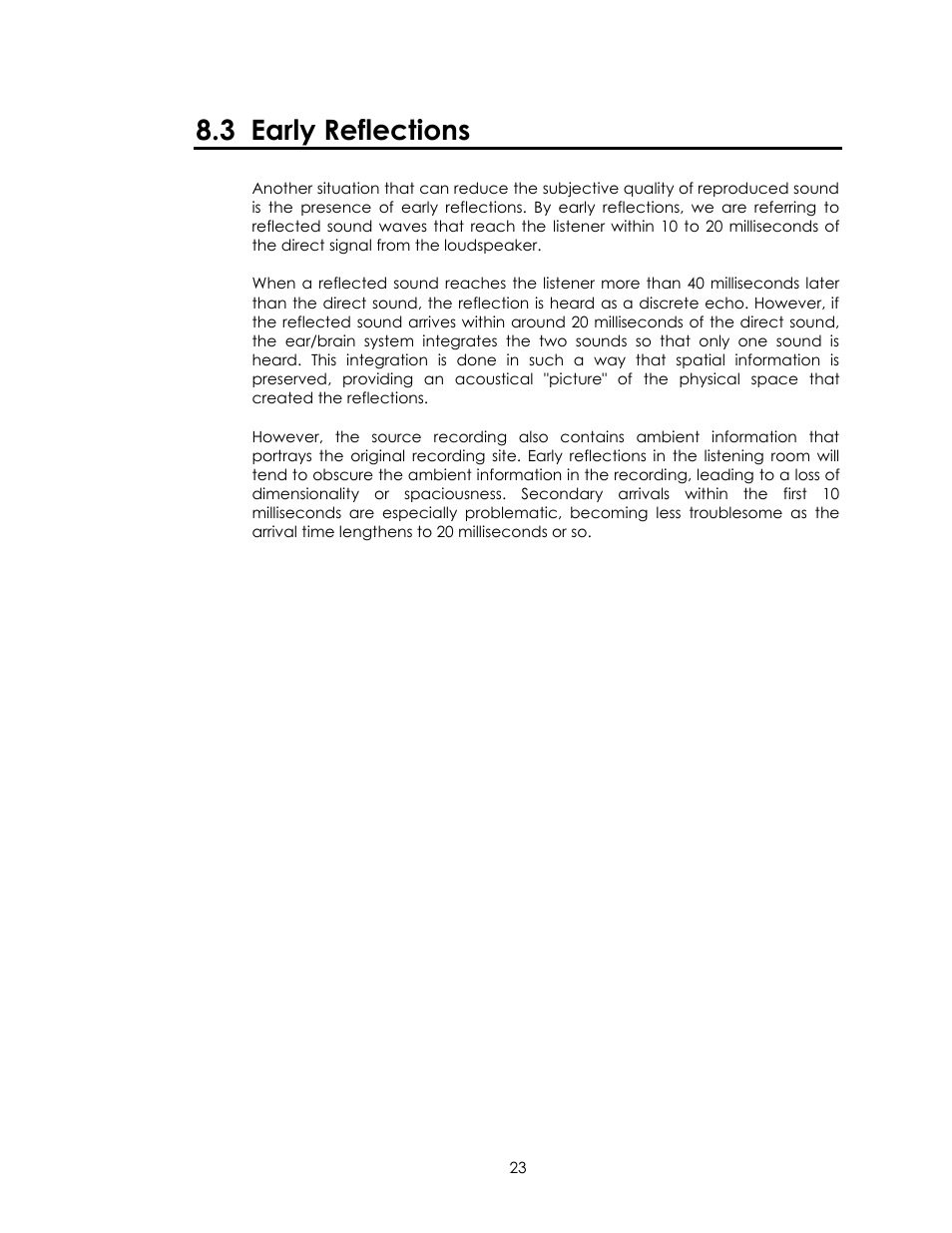 3 early reflections | Avalon Acoustics Isis User Manual | Page 23 / 44