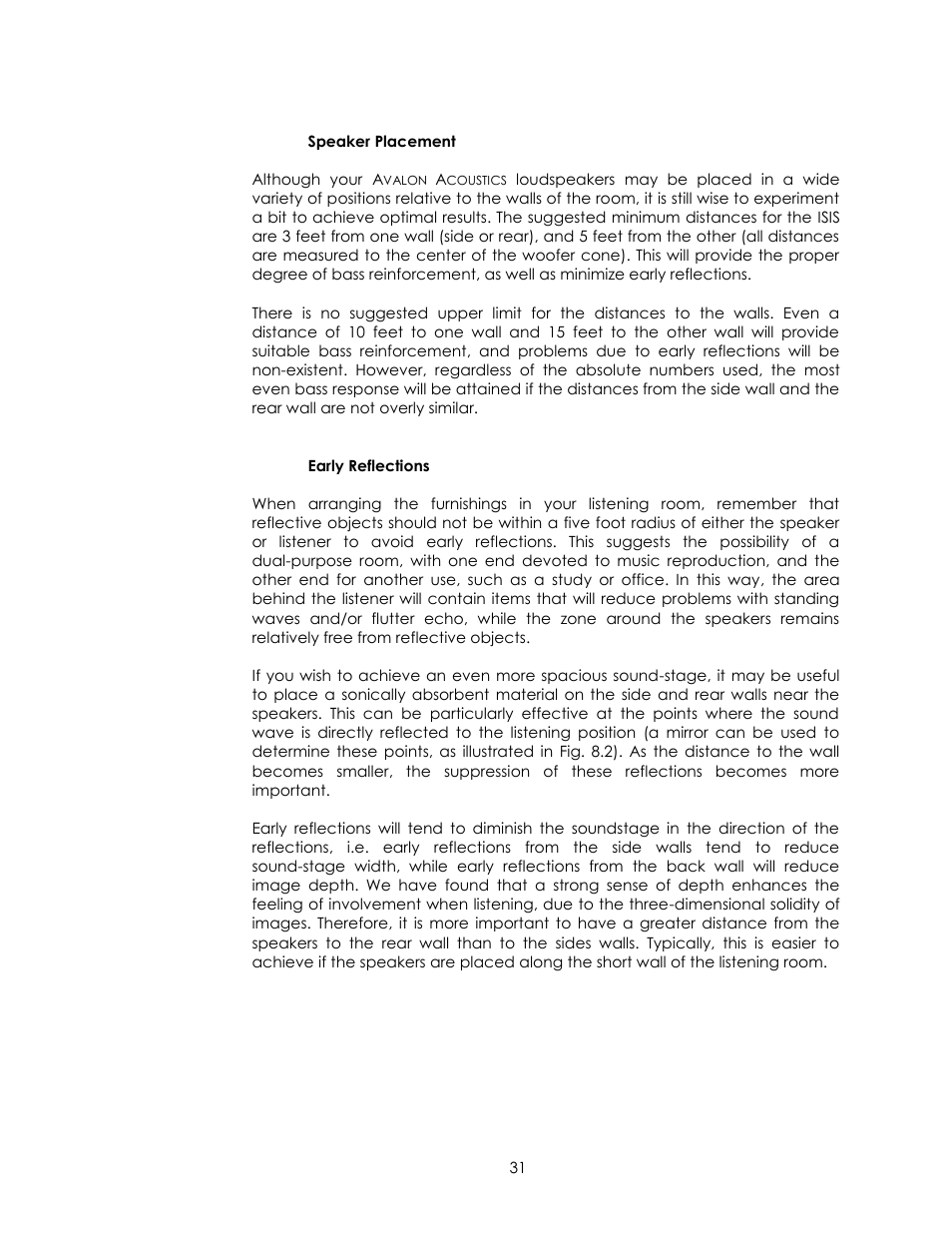 Avalon Acoustics Isis User Manual | Page 31 / 44
