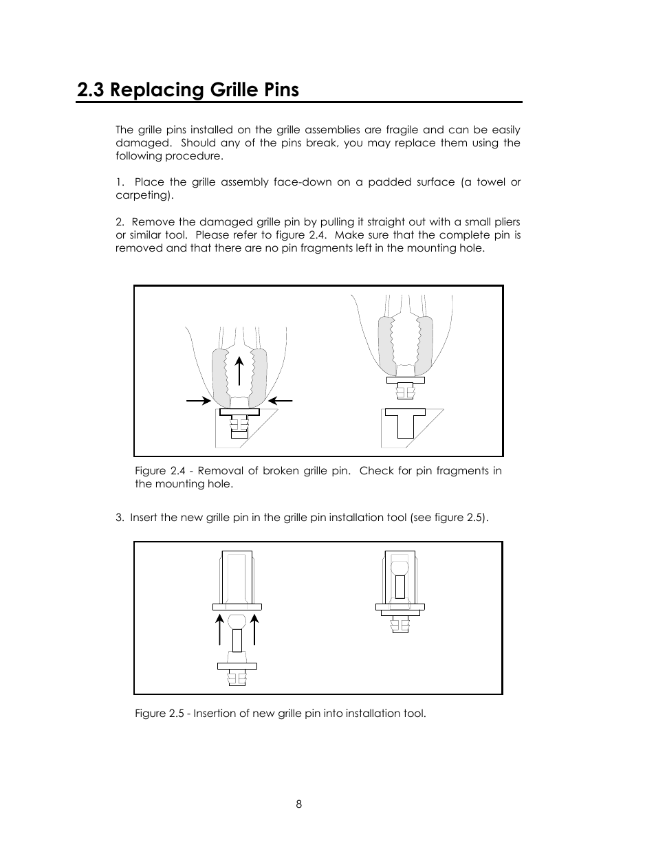 3 replacing grille pins | Avalon Acoustics Isis User Manual | Page 8 / 44