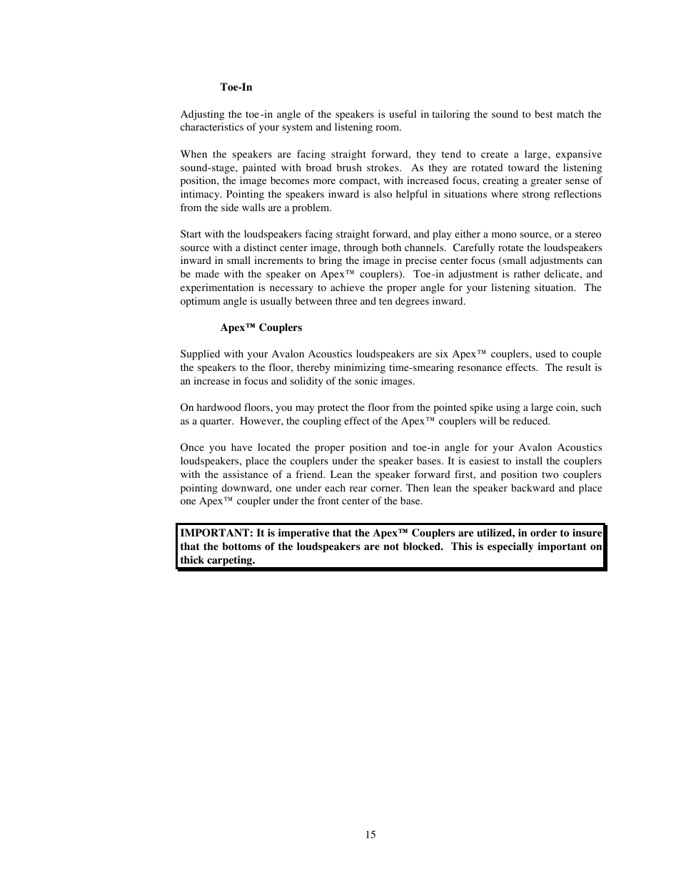 Avalon Acoustics OPUS Ceramique Loudspeaker User Manual | Page 15 / 45