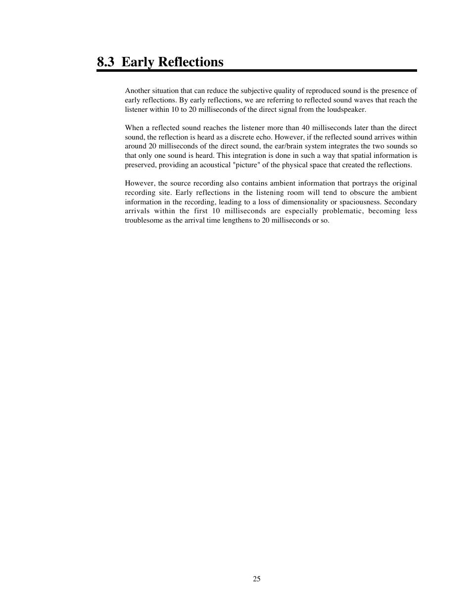3 early reflections | Avalon Acoustics OPUS Ceramique Loudspeaker User Manual | Page 25 / 45