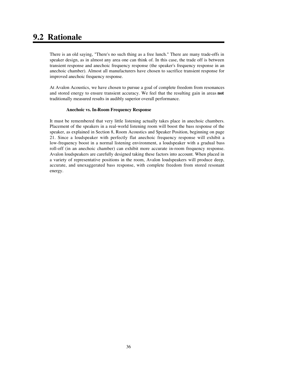 2 rationale | Avalon Acoustics OPUS Ceramique Loudspeaker User Manual | Page 36 / 45