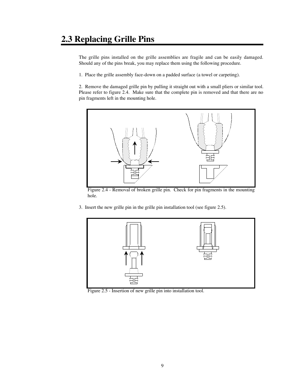 3 replacing grille pins | Avalon Acoustics OPUS Ceramique Loudspeaker User Manual | Page 9 / 45