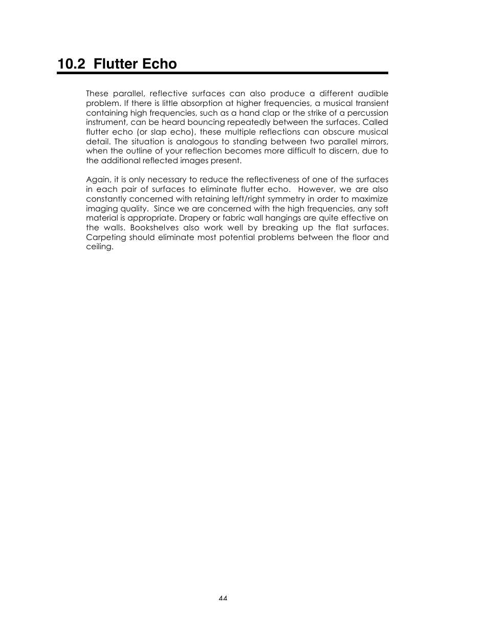 2 flutter echo | Avalon Acoustics Sentinel User Manual | Page 44 / 67