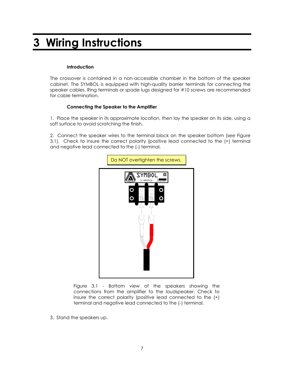 3 wiring instructions | Avalon Acoustics Symbol User Manual | Page 7 / 16