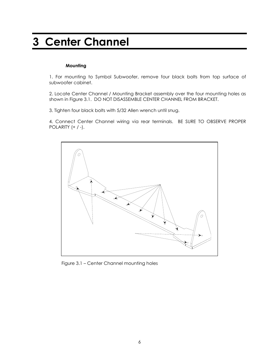 3 center channel | Avalon Acoustics AVALON SYMBOL Subwoofer And Center Channel User Manual | Page 6 / 20