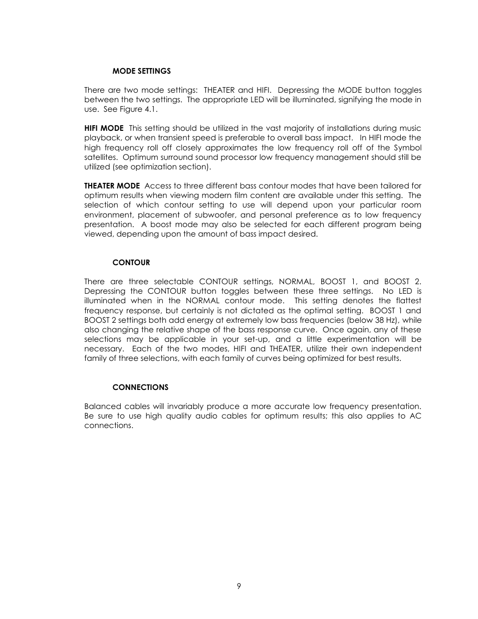 Avalon Acoustics AVALON SYMBOL Subwoofer And Center Channel User Manual | Page 9 / 20