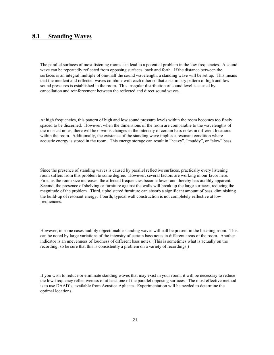 1 standing waves | Avalon Acoustics AVALON ASCENDANT User Manual | Page 21 / 37