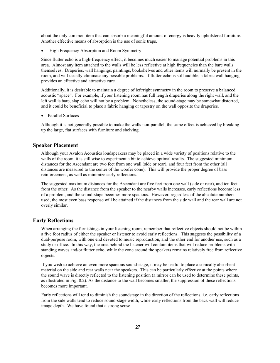 Avalon Acoustics AVALON ASCENDANT User Manual | Page 27 / 37