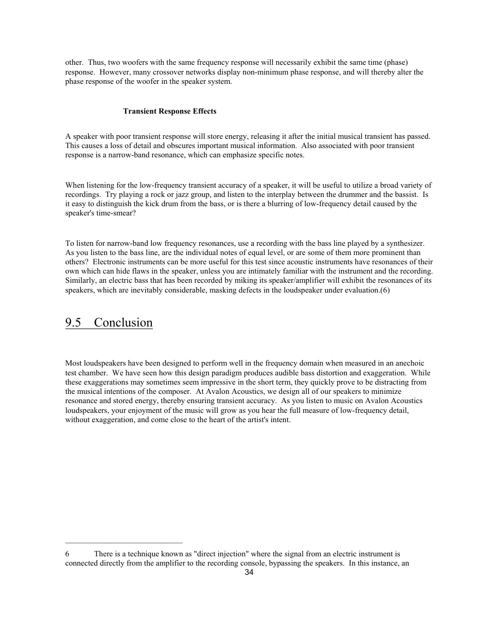 5 conclusion | Avalon Acoustics AVALON ASCENDANT User Manual | Page 34 / 37