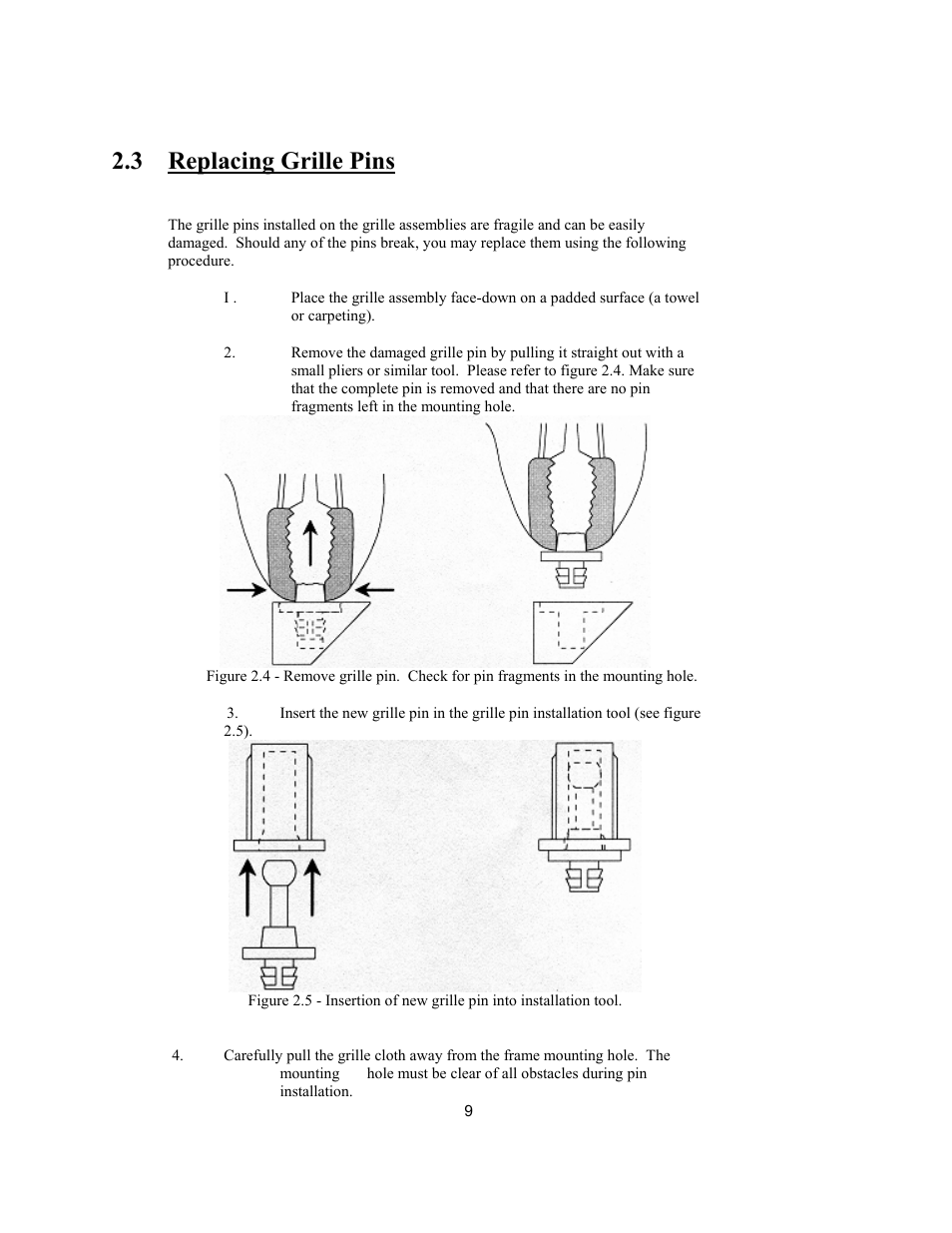 3 replacing grille pins | Avalon Acoustics AVALON ASCENDANT User Manual | Page 9 / 37