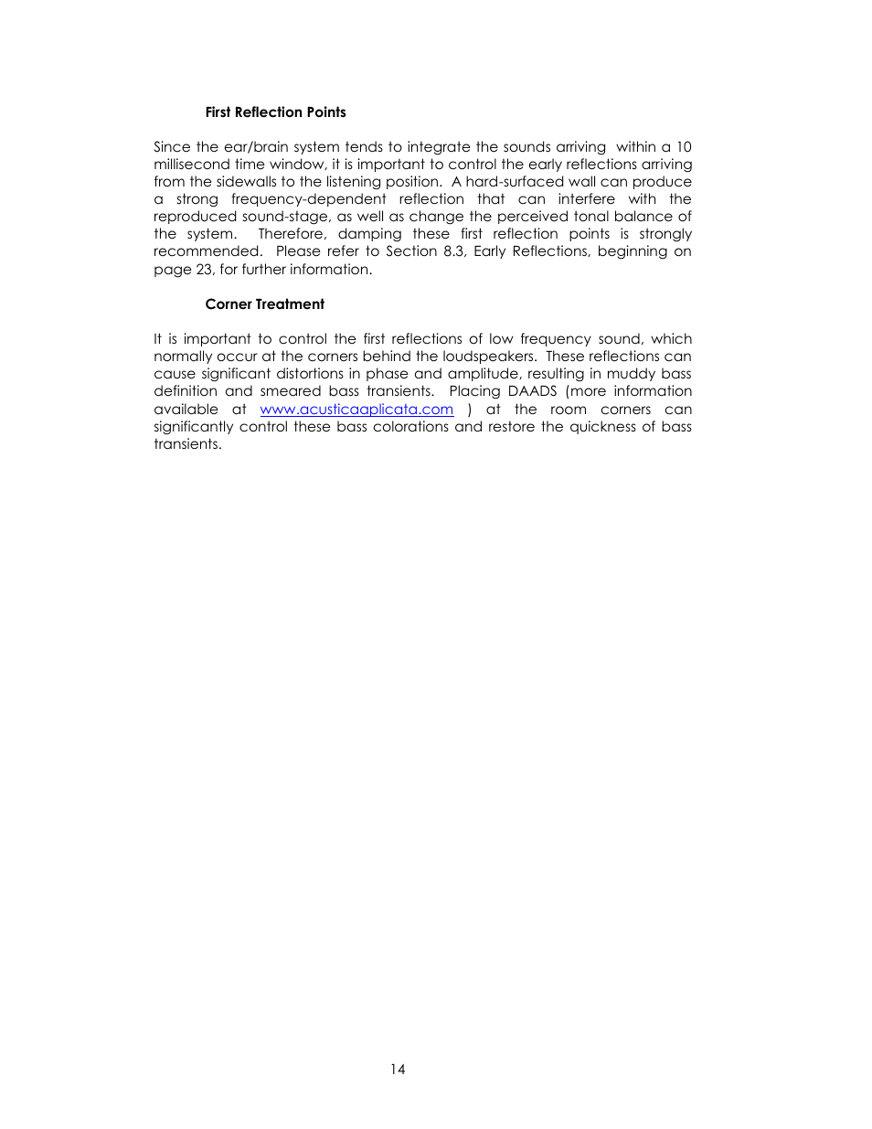 Avalon Acoustics AVALON INDRA User Manual | Page 14 / 44
