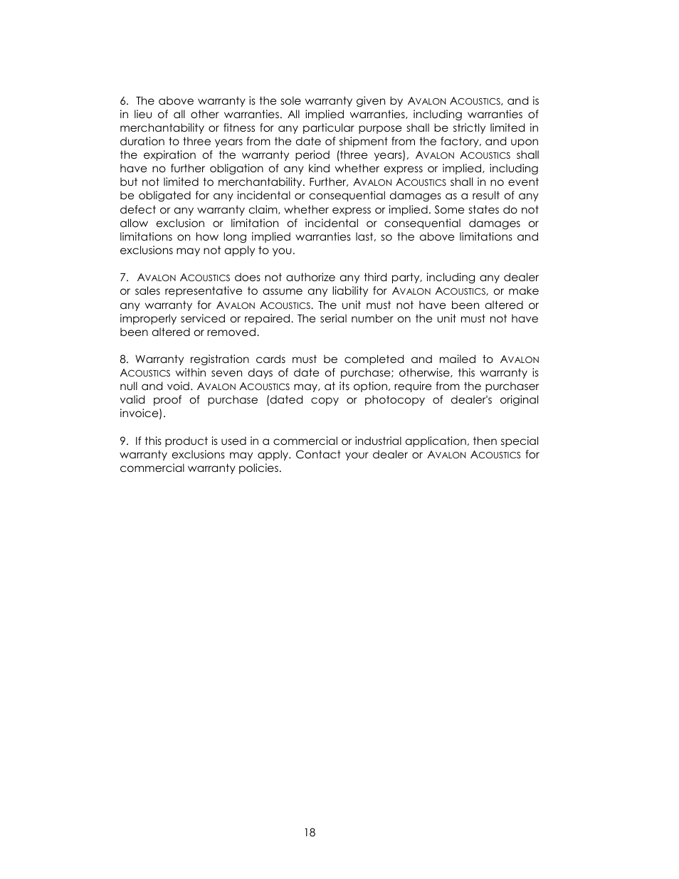 Avalon Acoustics AVALON INDRA User Manual | Page 18 / 44