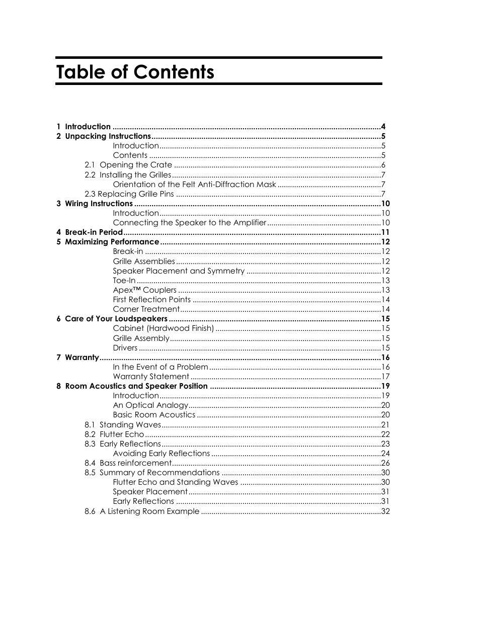 Avalon Acoustics AVALON INDRA User Manual | Page 2 / 44