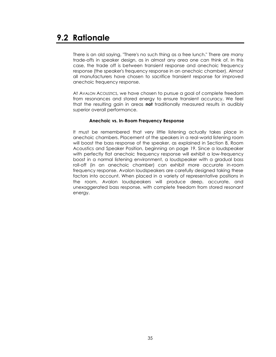 2 rationale | Avalon Acoustics AVALON INDRA User Manual | Page 35 / 44