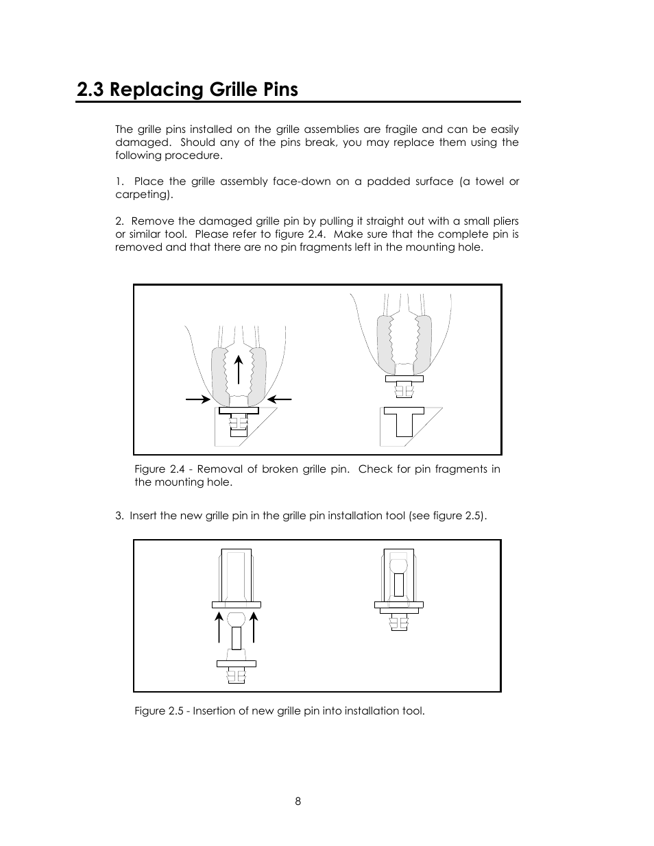 3 replacing grille pins | Avalon Acoustics AVALON INDRA User Manual | Page 8 / 44