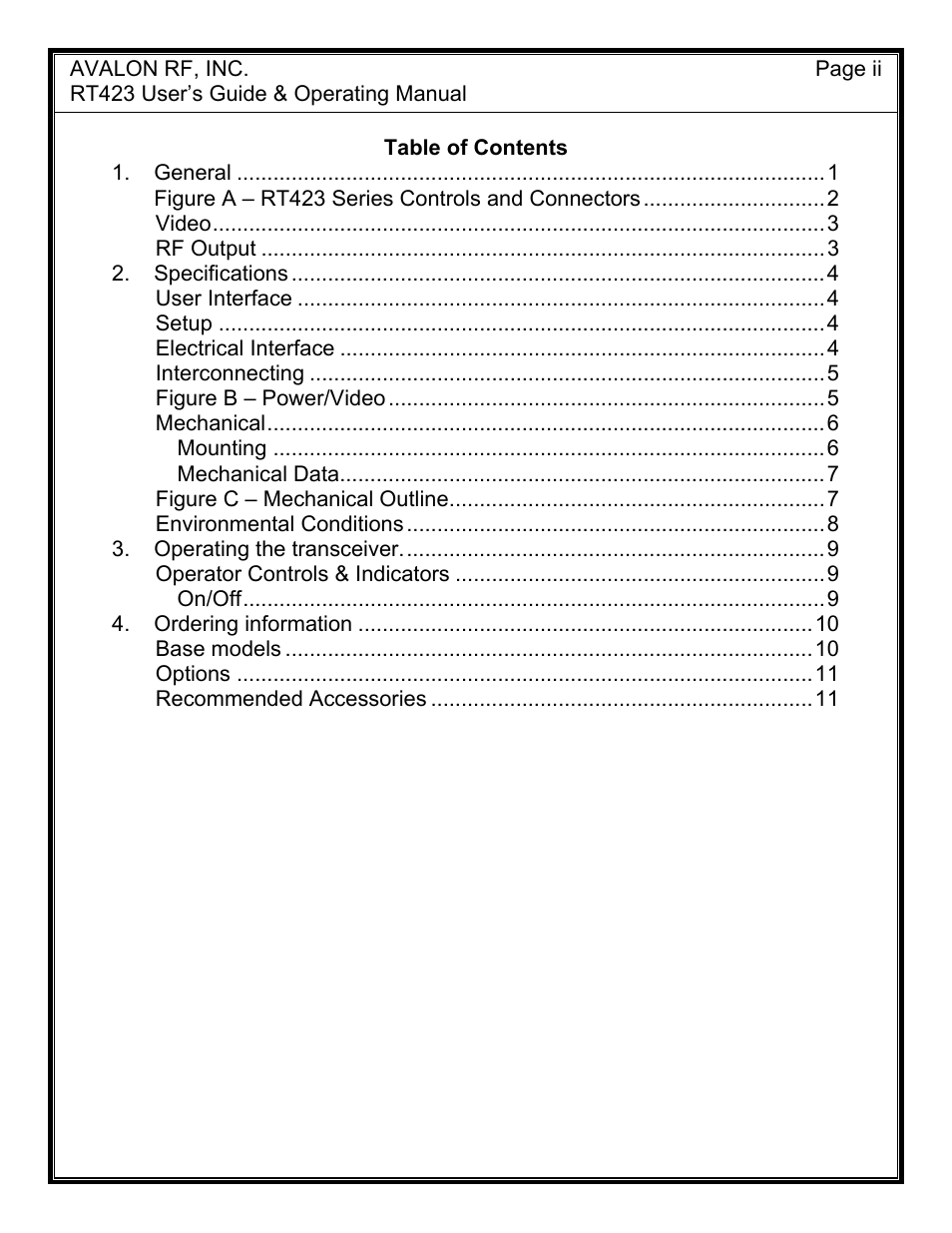 AValon RF RT423 User Manual | Page 2 / 13