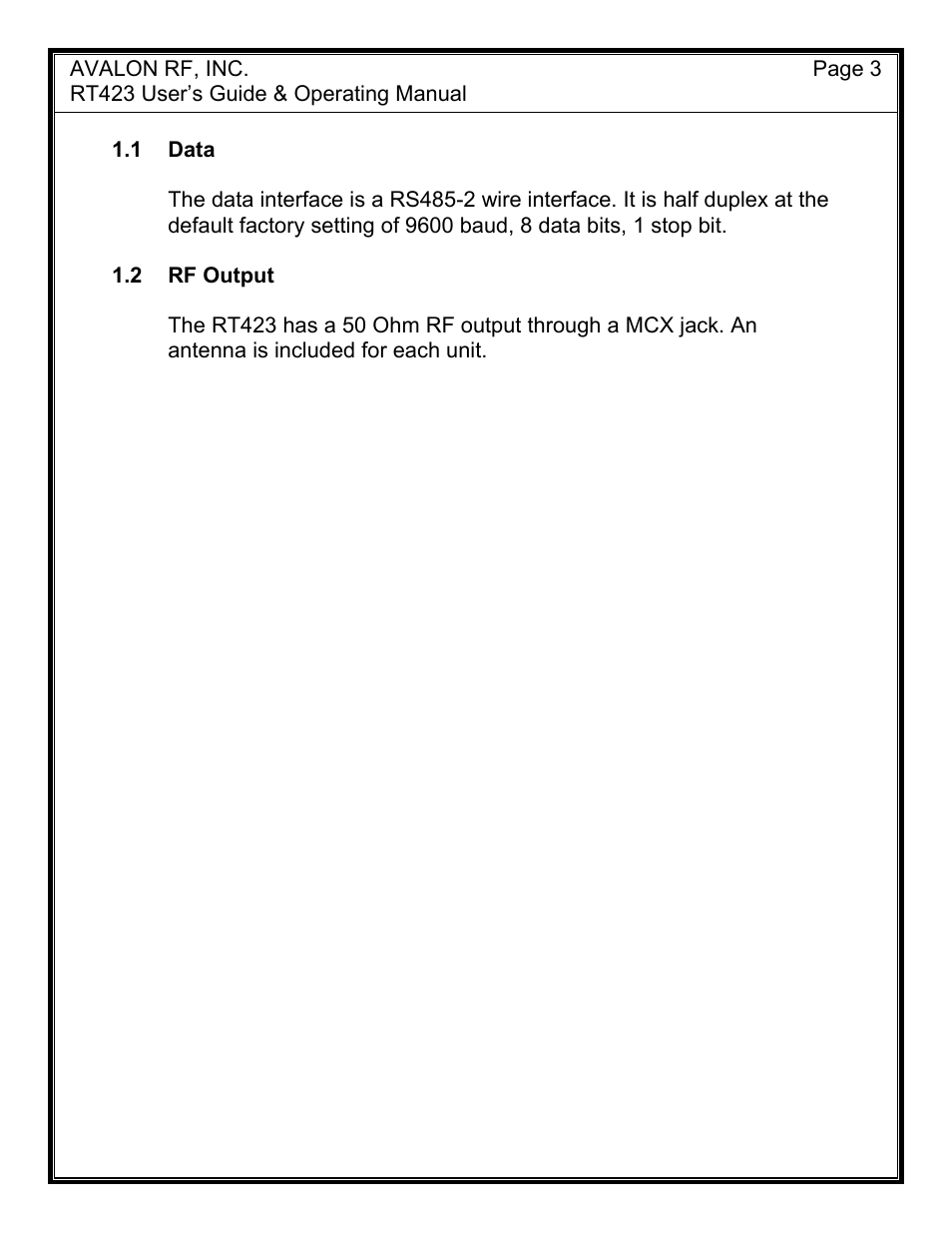 AValon RF RT423 User Manual | Page 5 / 13