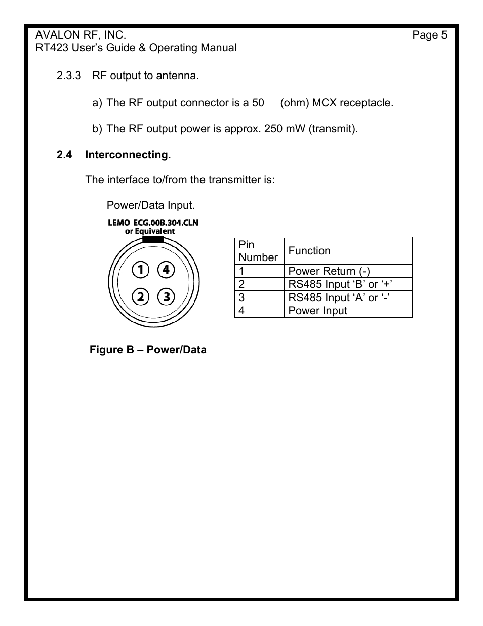 AValon RF RT423 User Manual | Page 7 / 13