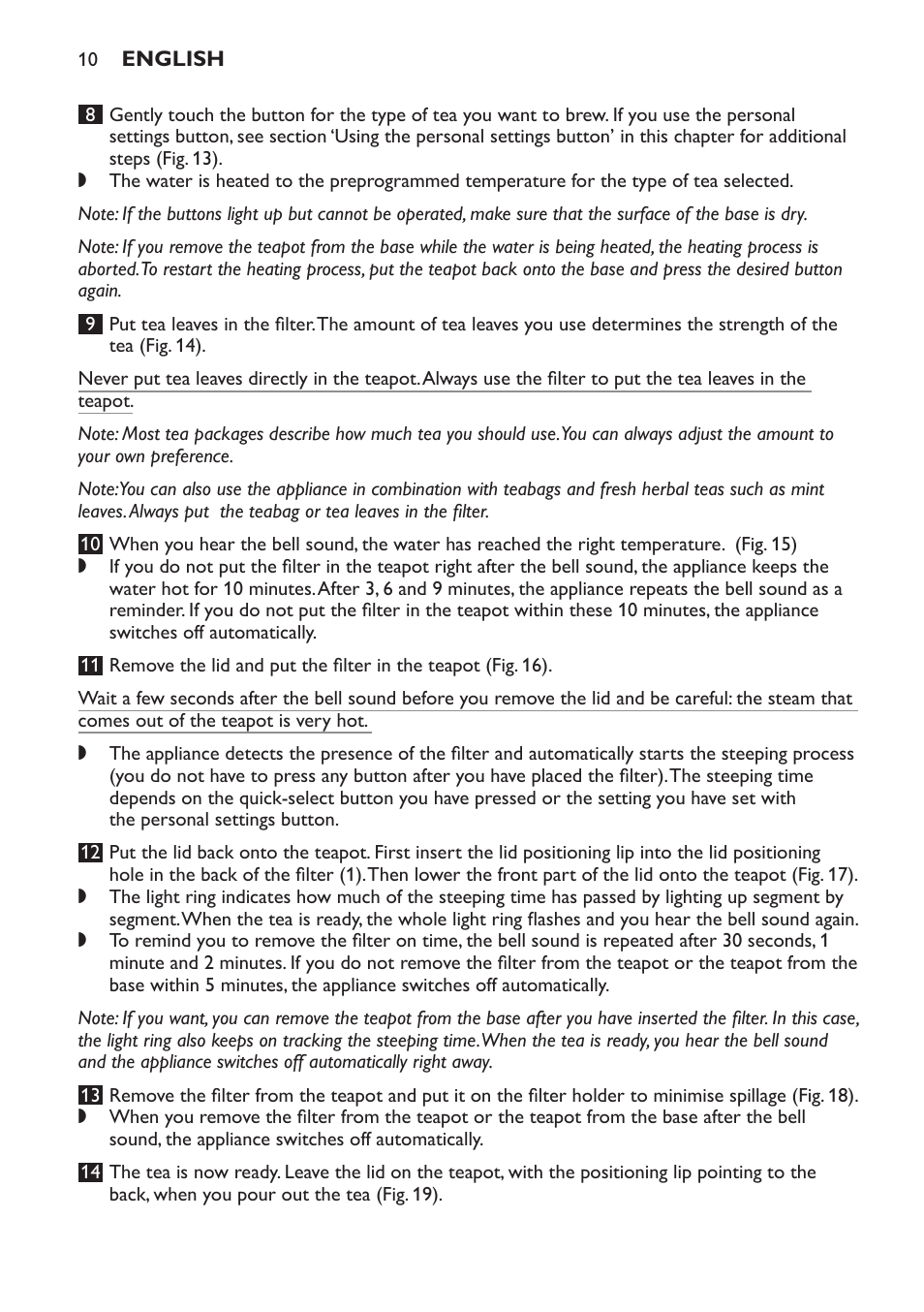 Philips Teezubereiter User Manual | Page 10 / 72