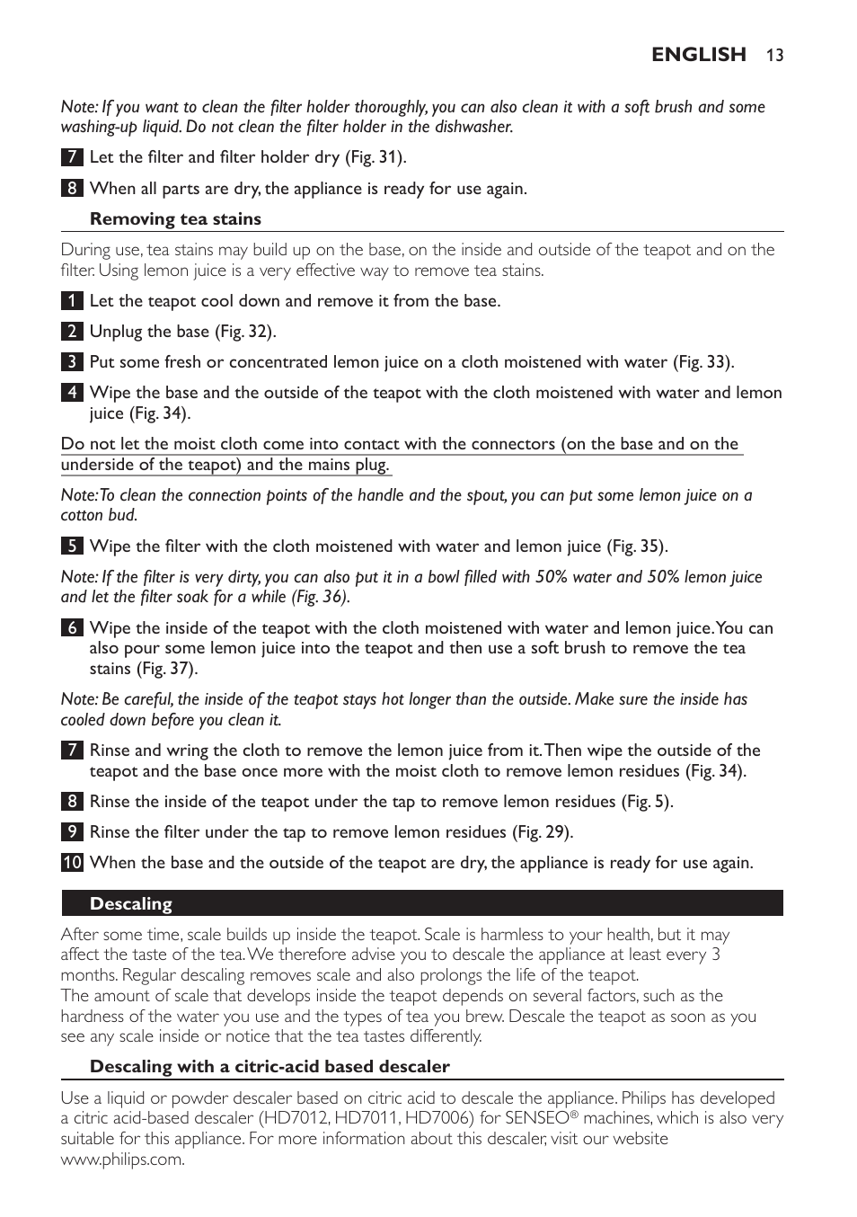 Philips Teezubereiter User Manual | Page 13 / 72