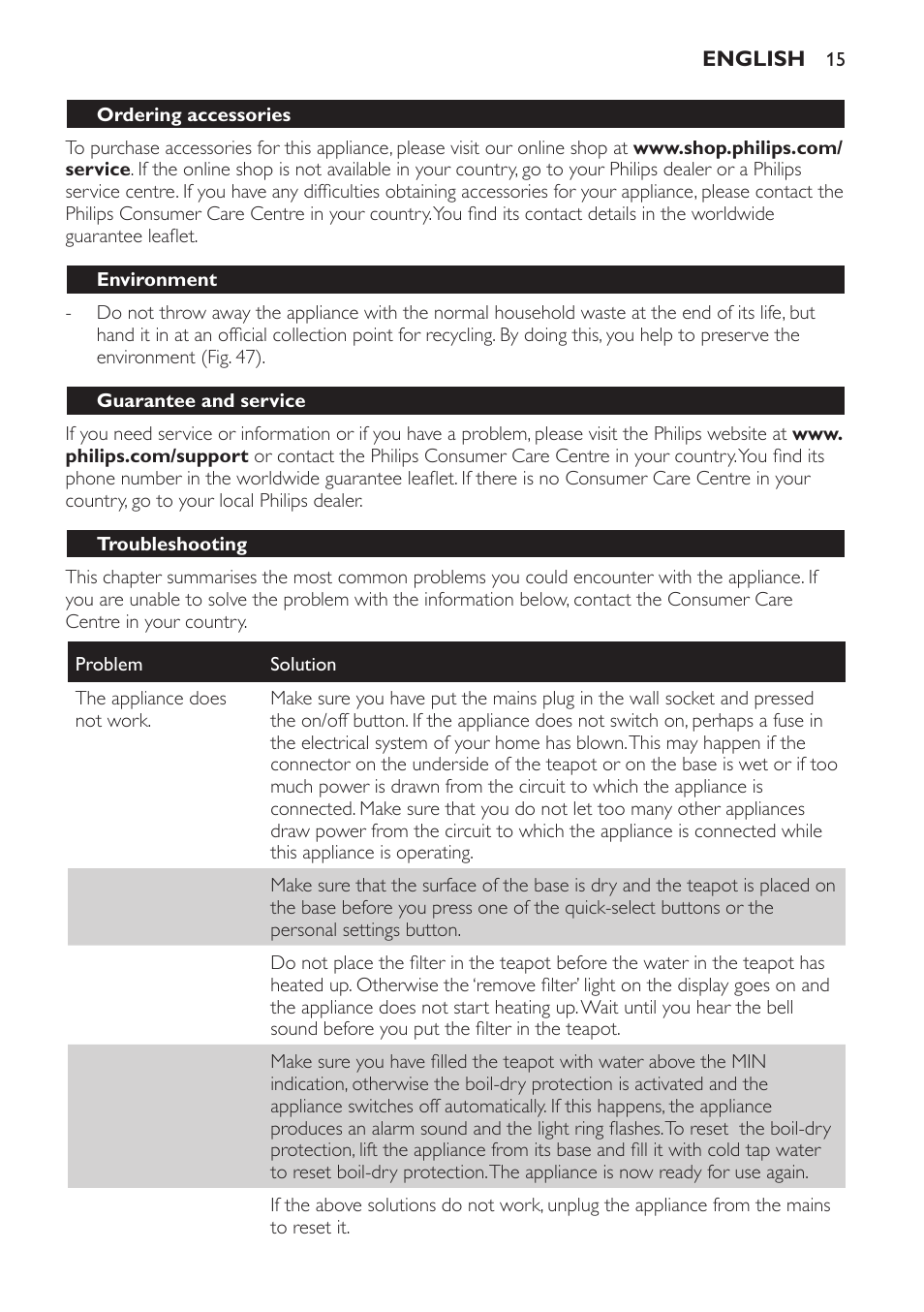 Philips Teezubereiter User Manual | Page 15 / 72