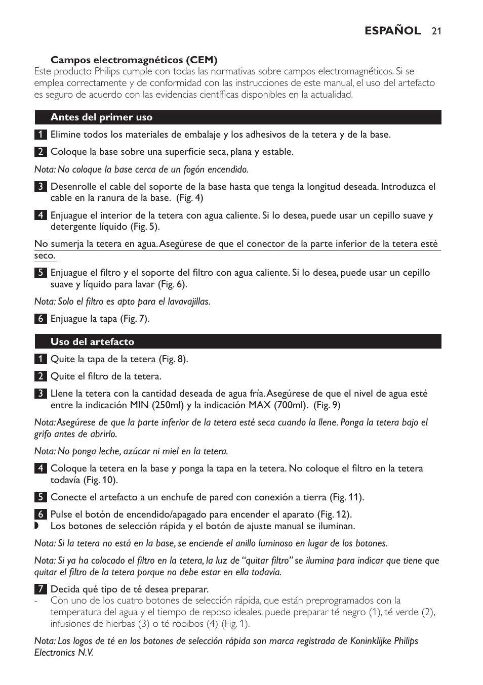 Philips Teezubereiter User Manual | Page 21 / 72