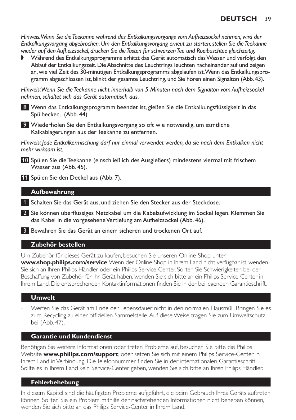 Philips Teezubereiter User Manual | Page 39 / 72