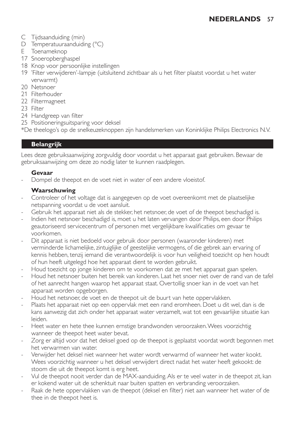 Philips Teezubereiter User Manual | Page 57 / 72