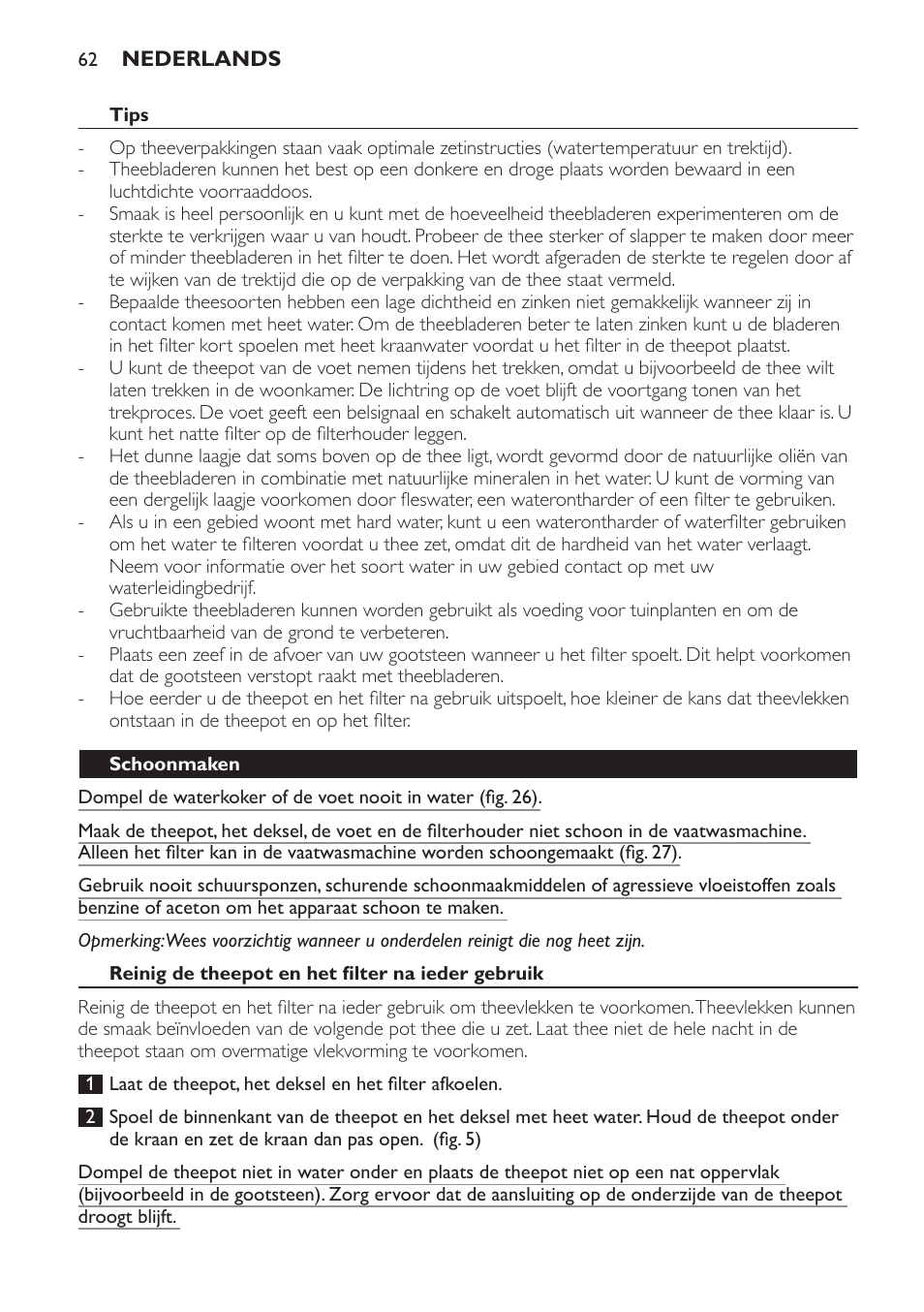 Philips Teezubereiter User Manual | Page 62 / 72