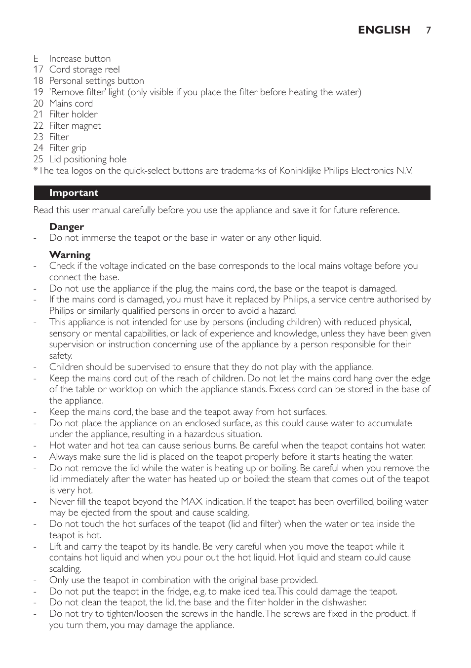 Philips Teezubereiter User Manual | Page 7 / 72