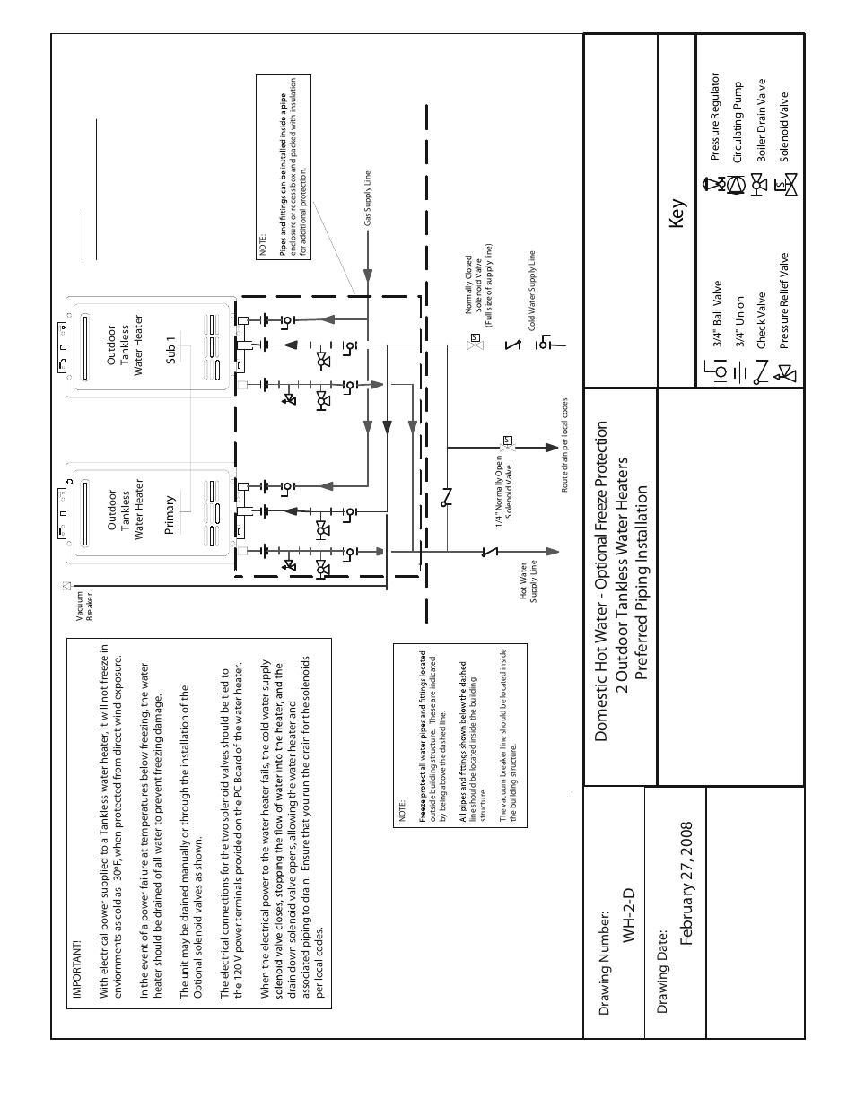 Ke y, Drawing number: drawing date | American Water Heater Tankless Water Heater  System User Manual | Page 16 / 36