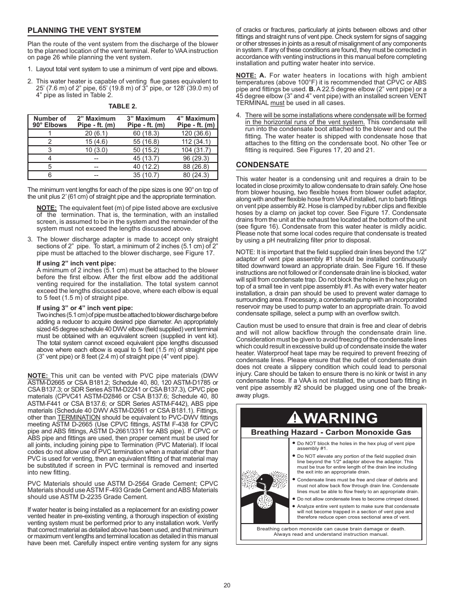 American Water Heater vG6250t76nv User Manual | Page 20 / 40