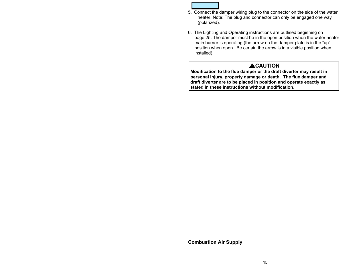 American Water Heater GAS-FIRED COMMERCIAL WATER HEATER User Manual | Page 15 / 44