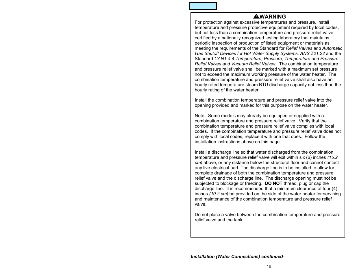 American Water Heater GAS-FIRED COMMERCIAL WATER HEATER User Manual | Page 19 / 44