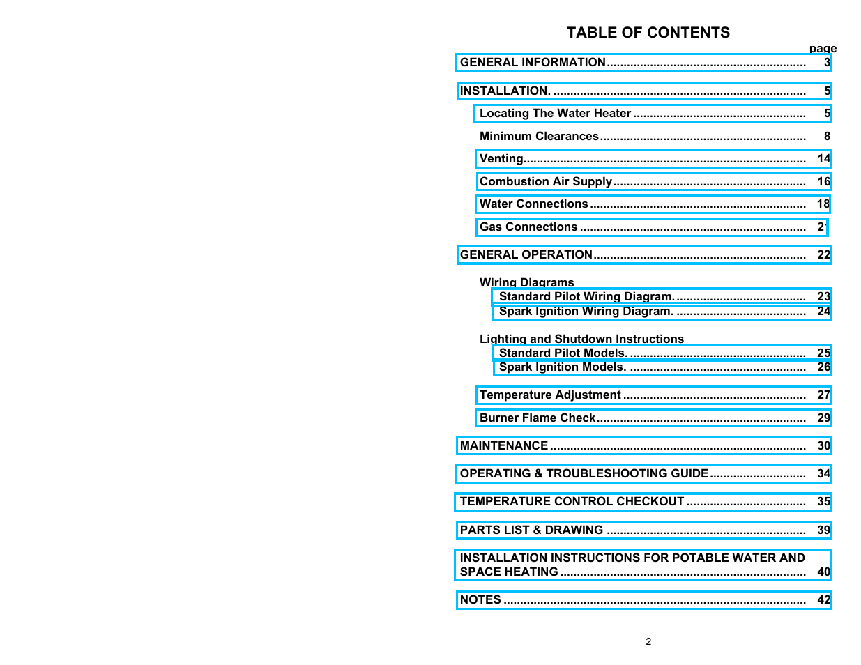 American Water Heater GAS-FIRED COMMERCIAL WATER HEATER User Manual | Page 2 / 44